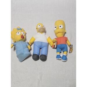 Nanco The Simpsons Homer Bart Maggie Simpson Plush Doll